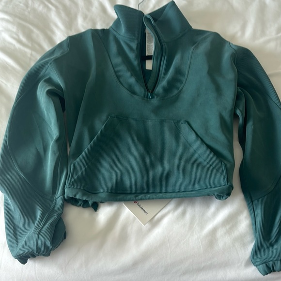 lululemon athletica Tops - LULULEMON brushed softstreme ribbed half zip storm teal